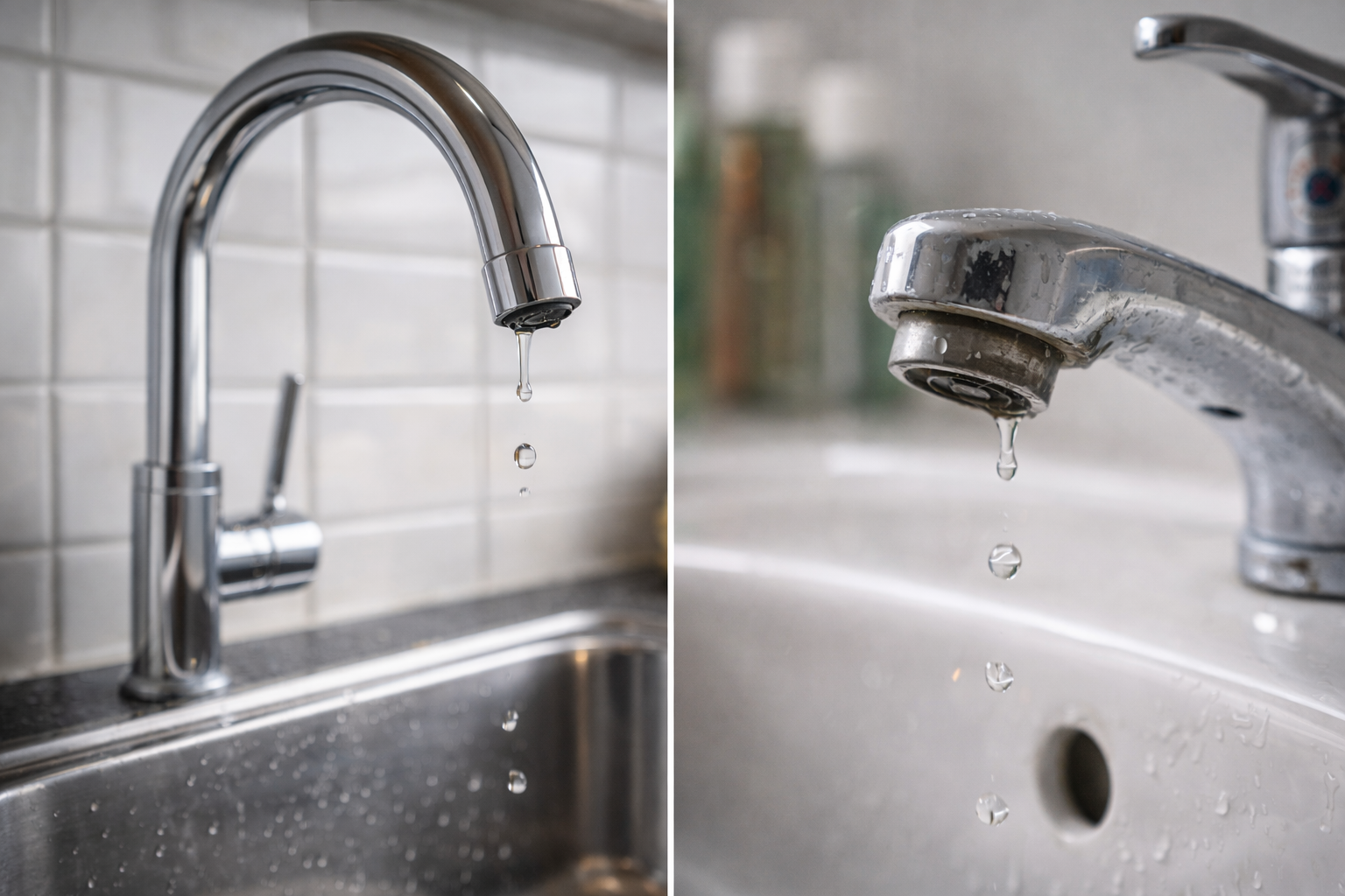 Kapiąca bateria kuchenna lub łazienkowa