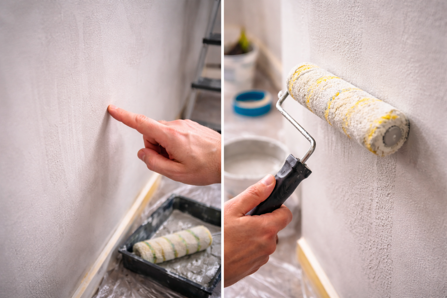 Smugi i nierówności po malowaniu ścian