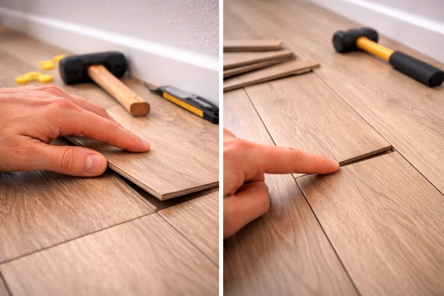 Źle położone panele podłogowe