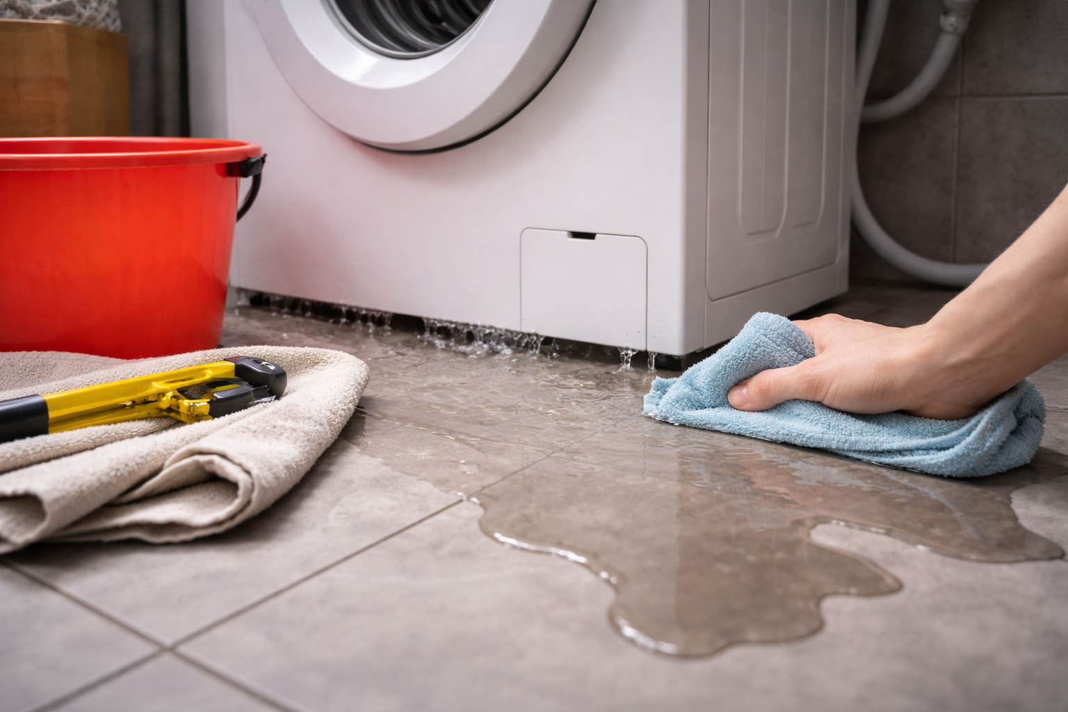 Woda cieknie spod pralki